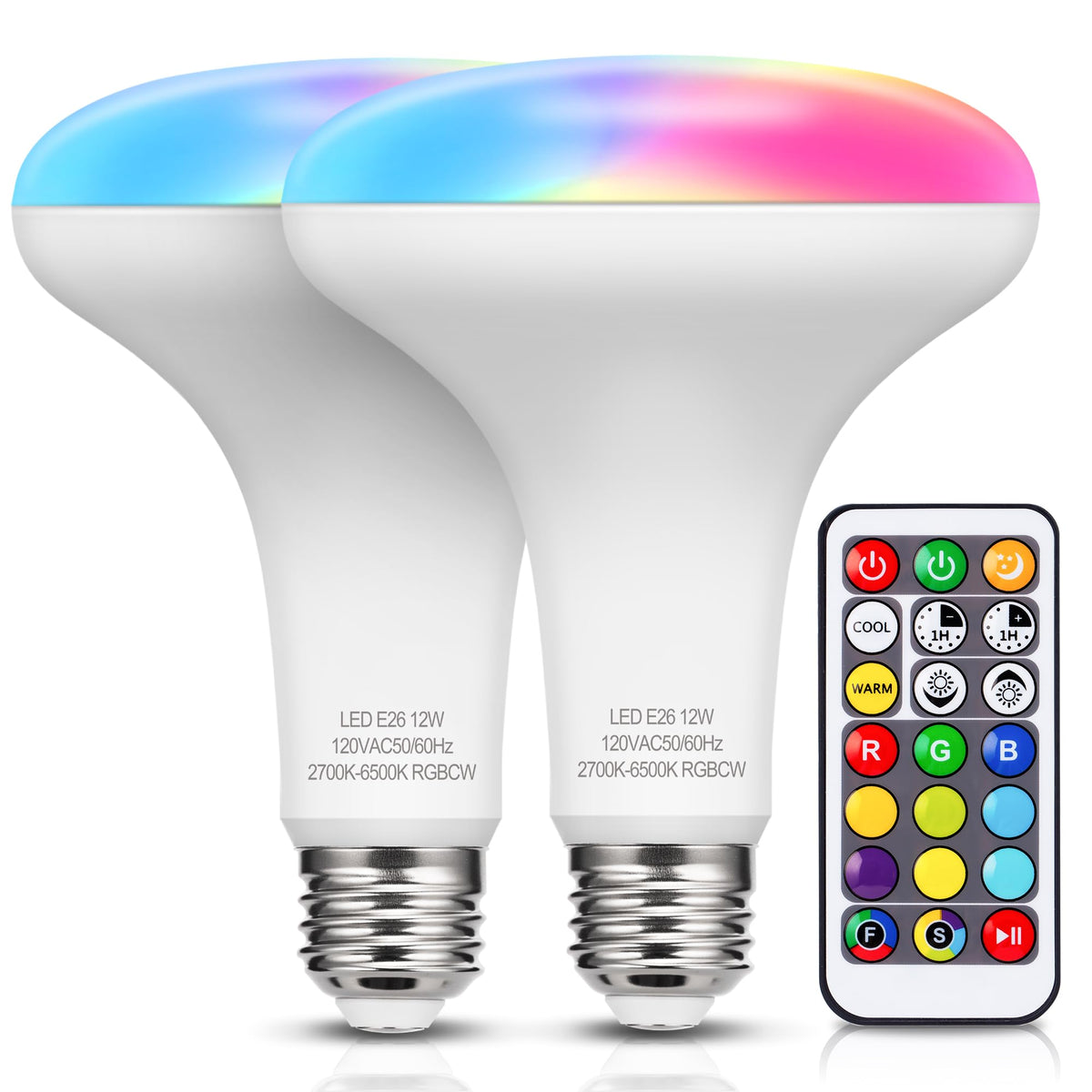 JandCase BR30 color changing bulb with remote control for versatile lighting