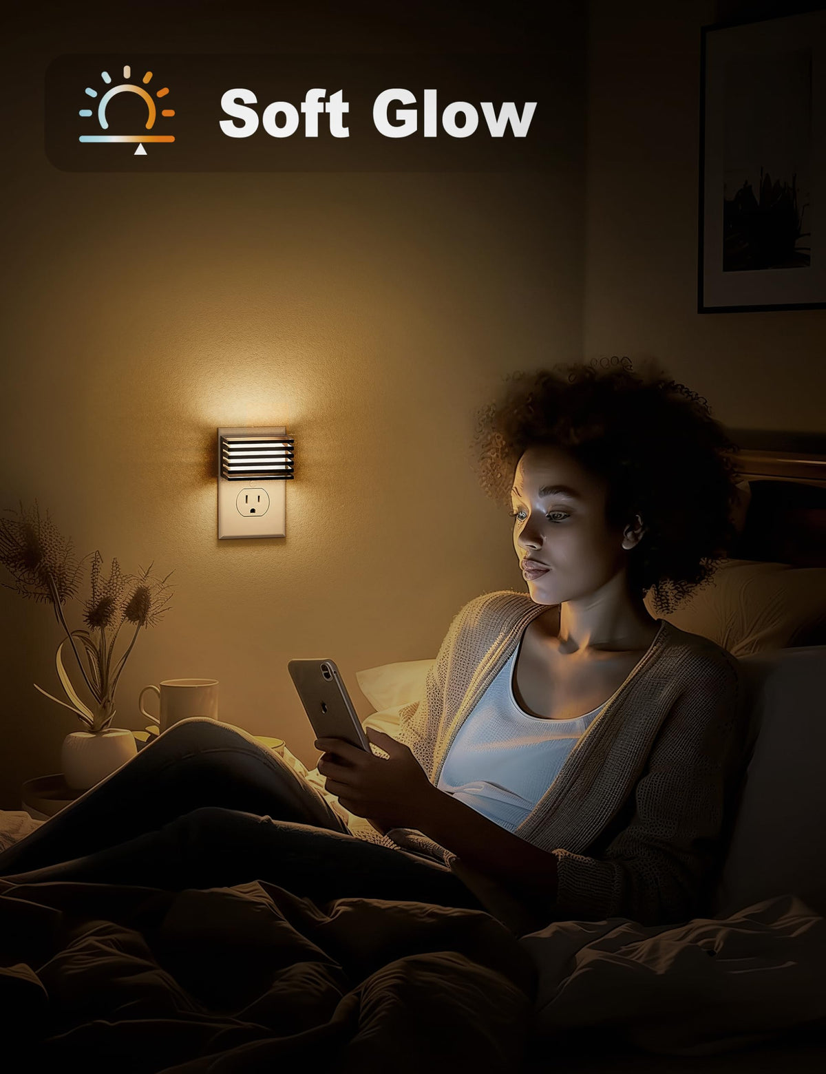 JandCase dimmable brightness night light for adjustable mood lighting