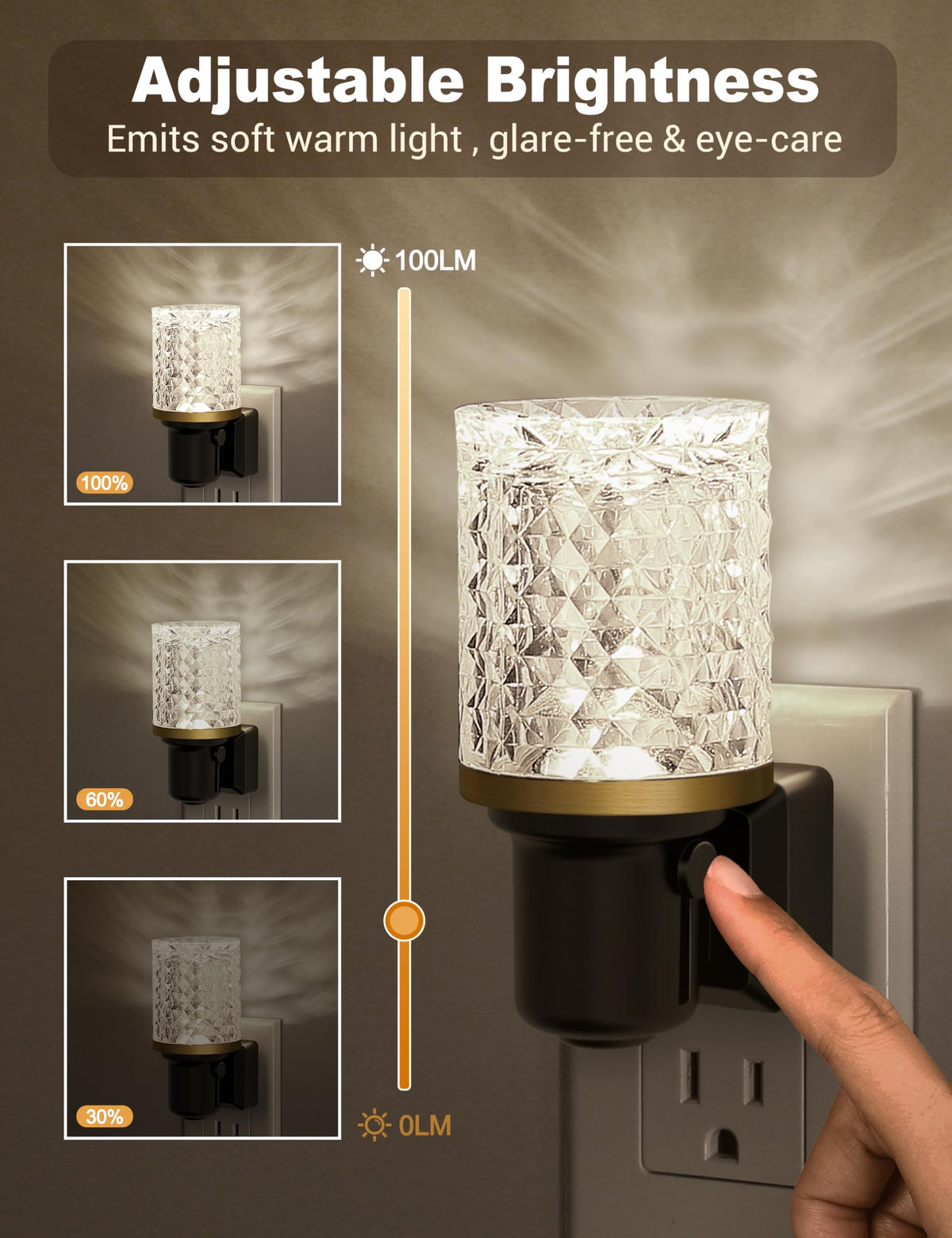 JandCase night light with auto sensor turns on at dusk and off at dawn for convenience.