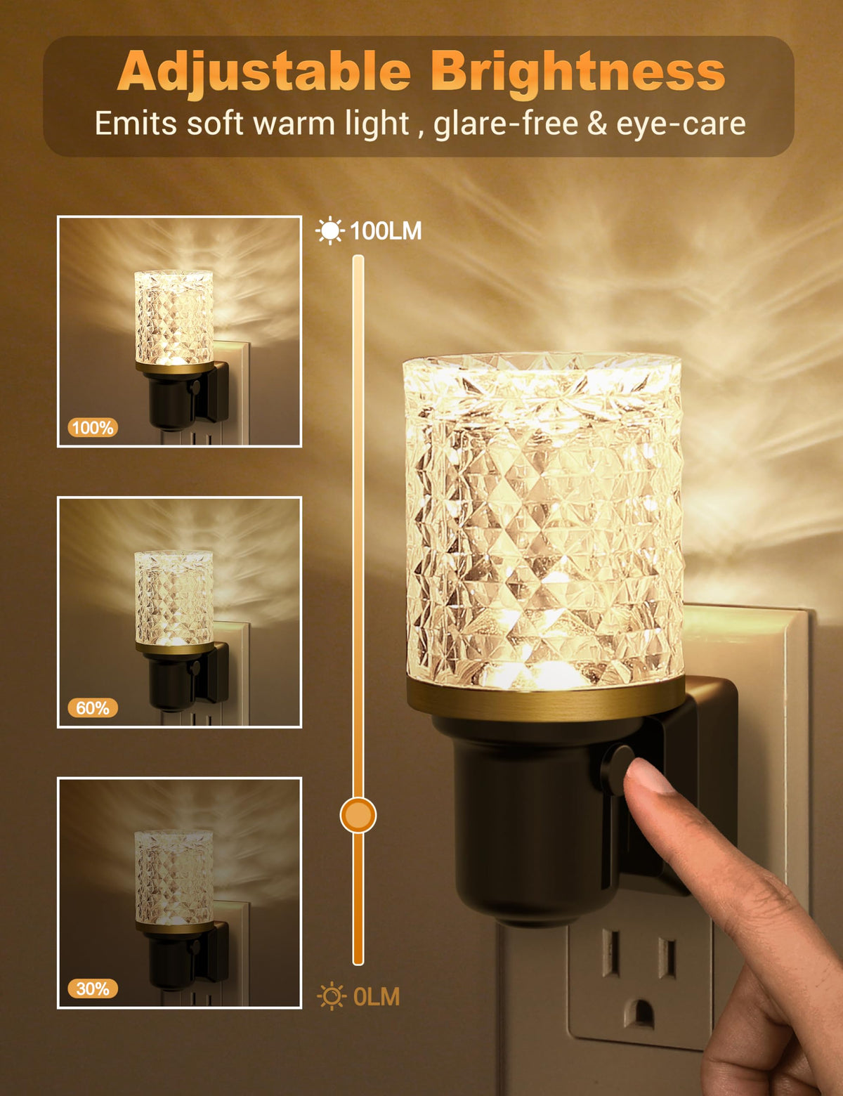 JandCase night light auto sensor turns on in the dark for convenience.