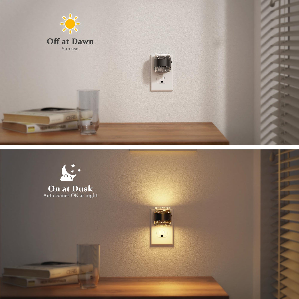 JandCase LED night light displays 3000K-5000K color temperatures for mood options