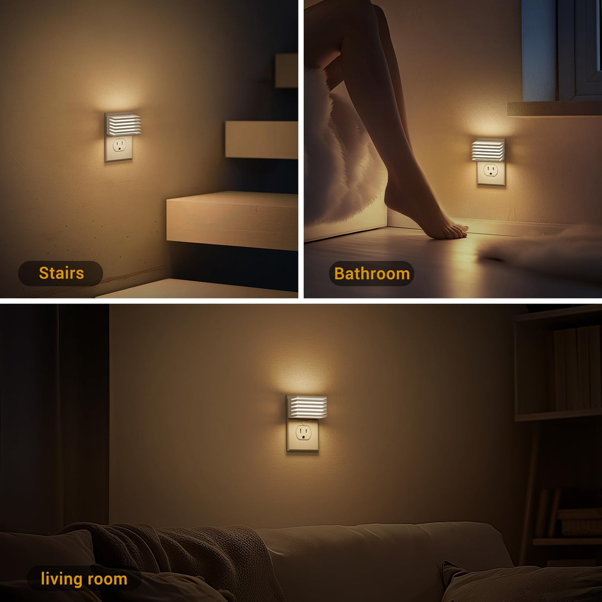 JandCase LED night light with a sleek design to fit modern decor