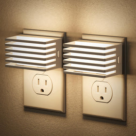 JandCase LED night light on-wall plug providing subtle hallway glow and energy efficiency