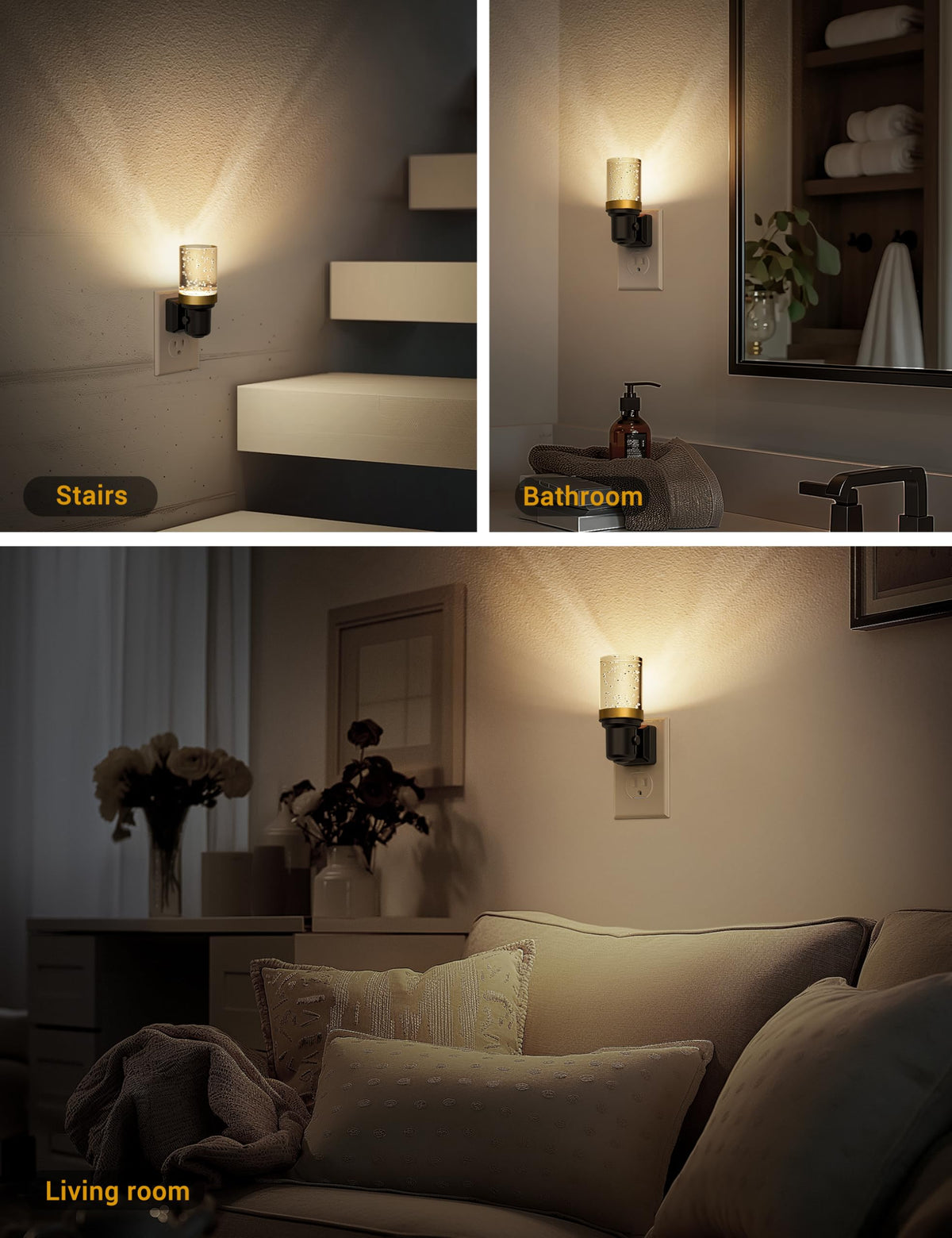 JandCase Night Light 3000K warm white glow creates cozy ambience