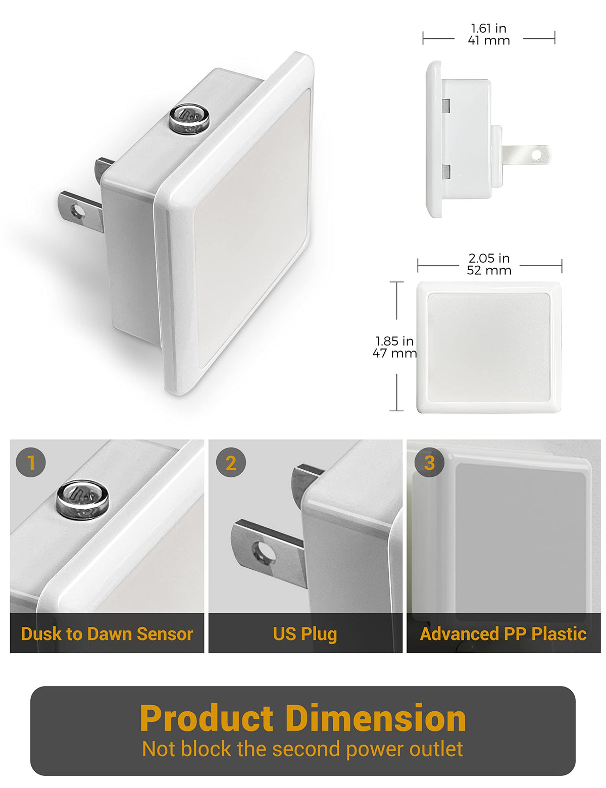 JandCase modern-design night light blends with any room decor