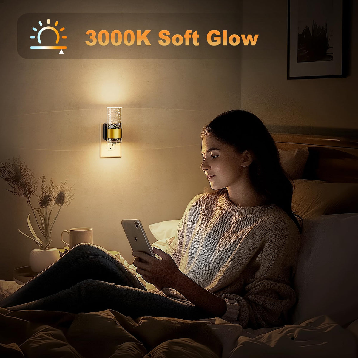 JandCase night light plug-in installation is quick and secure in any standard outlet.