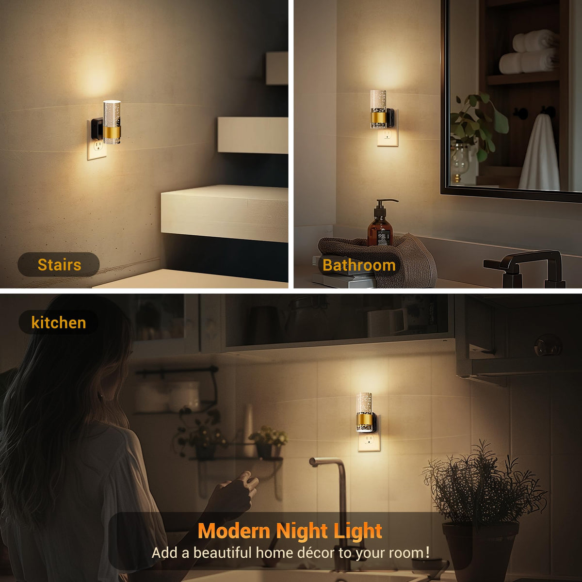 JandCase night light provides upward and downward illumination for versatile hallway lighting.