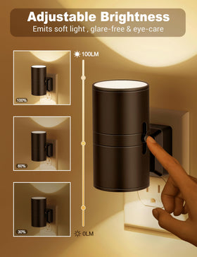 JandCase Night Light wall outlet auto on/off sensor saves energy in hallways