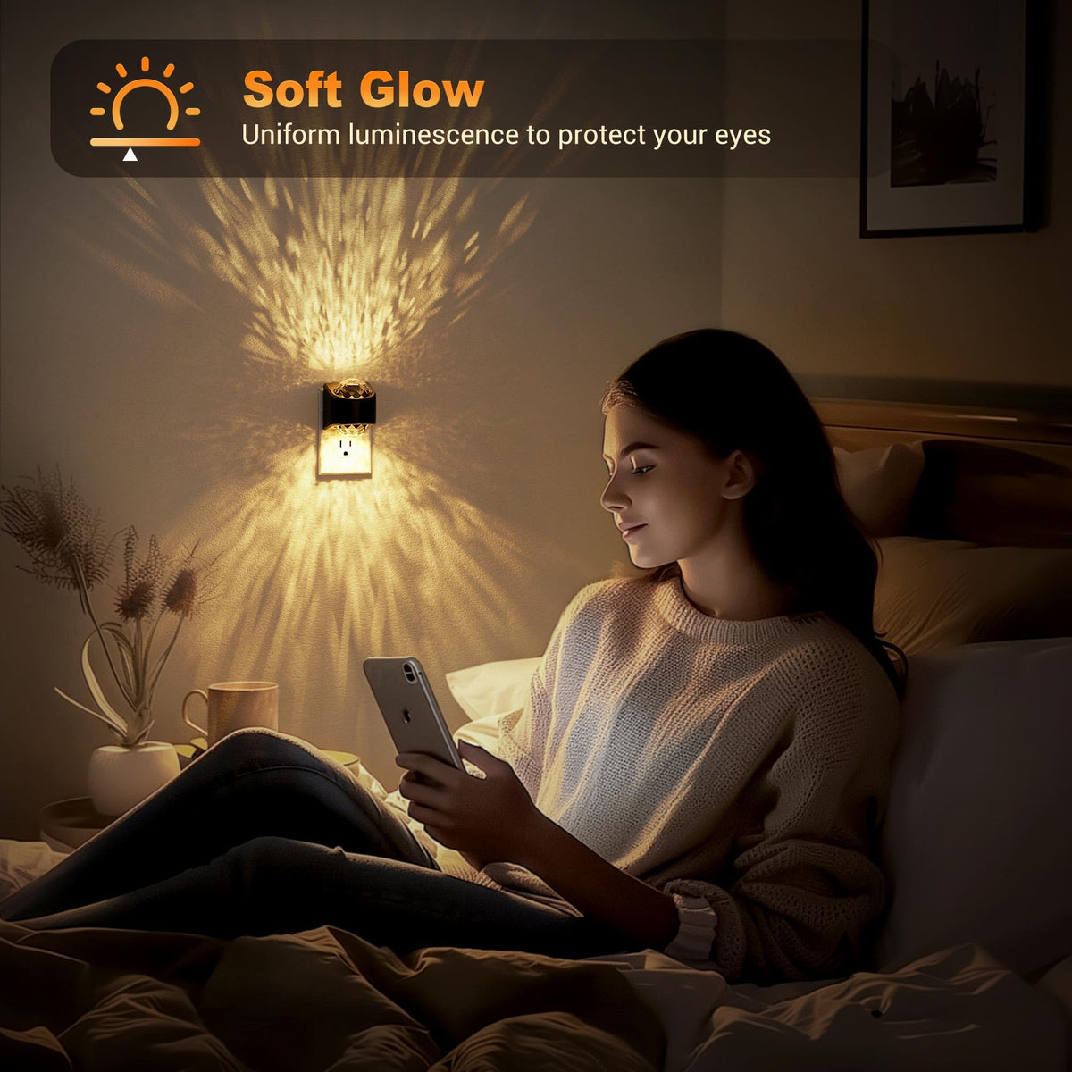 JandCase nursery and bedroom night light provides gentle ambient glow.