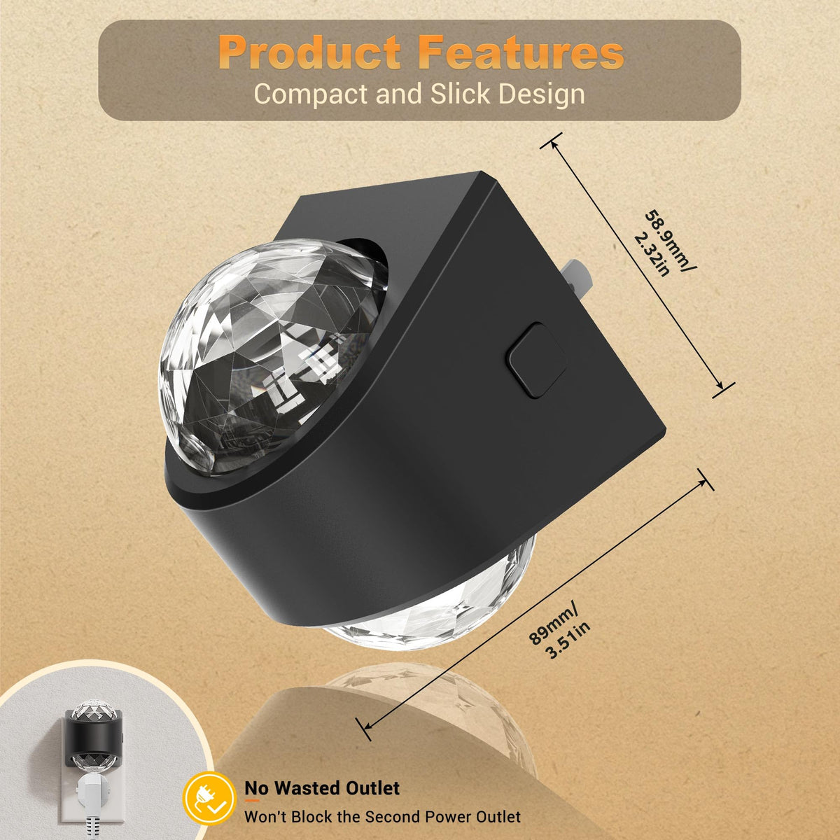 JandCase plug-in night light with sensor enables hands-free use.