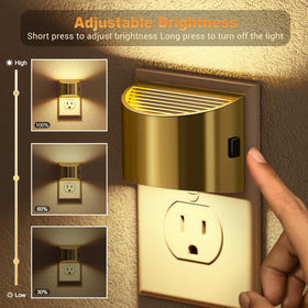 JandCase plug-in night light brightens hallways without blocking the outlet.