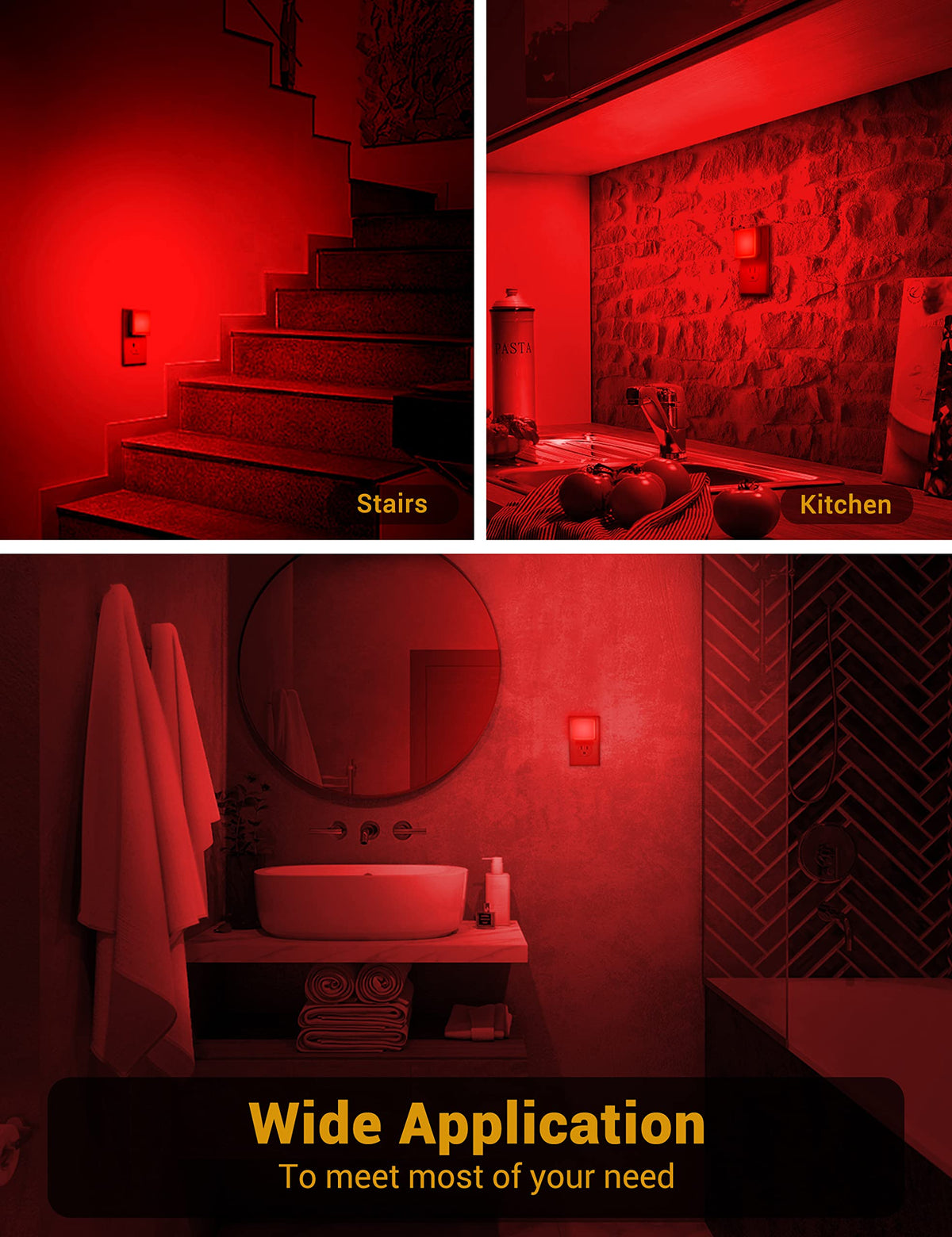 JandCase red night light with compact design for easy portability and placement.