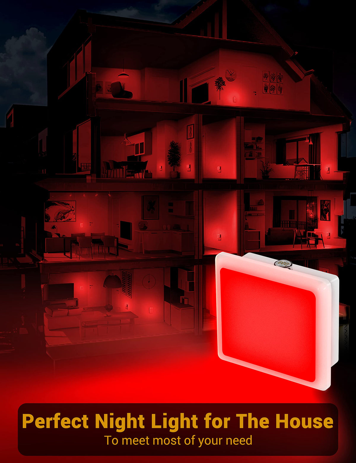 JandCase red night light decorates spaces with a warm, red glow for parties.
