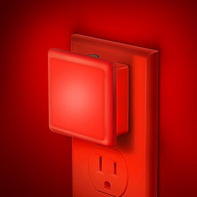 JandCase red night light wall plug 2-pack offering a gentle, mood-enhancing red glow.