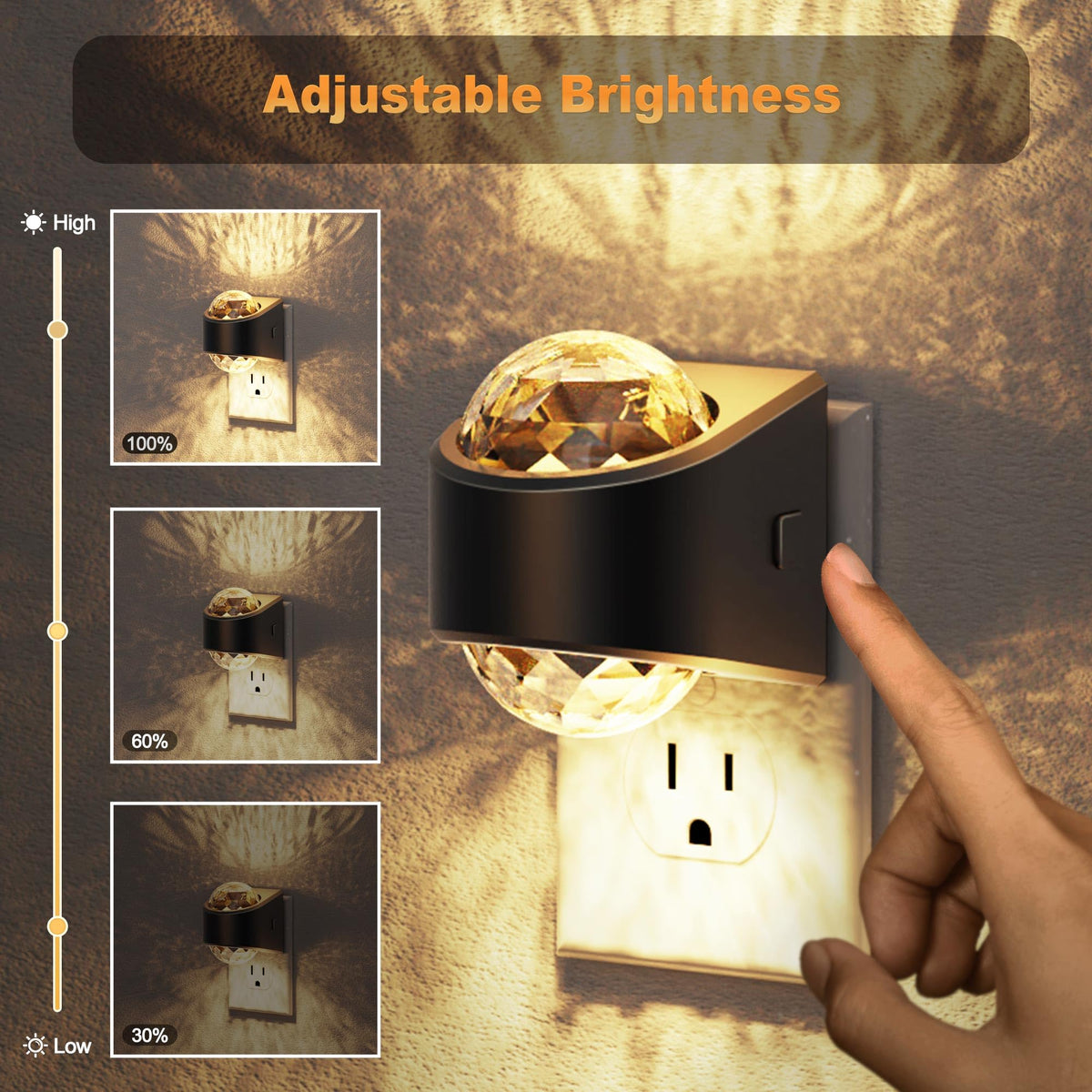 JandCase soft white 3000K night light for warm, calming ambience.