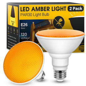 JandCase outdoor yellow bug light emits amber glow to deter insects while lighting a patio