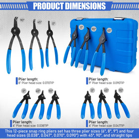 Janhemei snap ring pliers made from CRV steel for durability and long life.