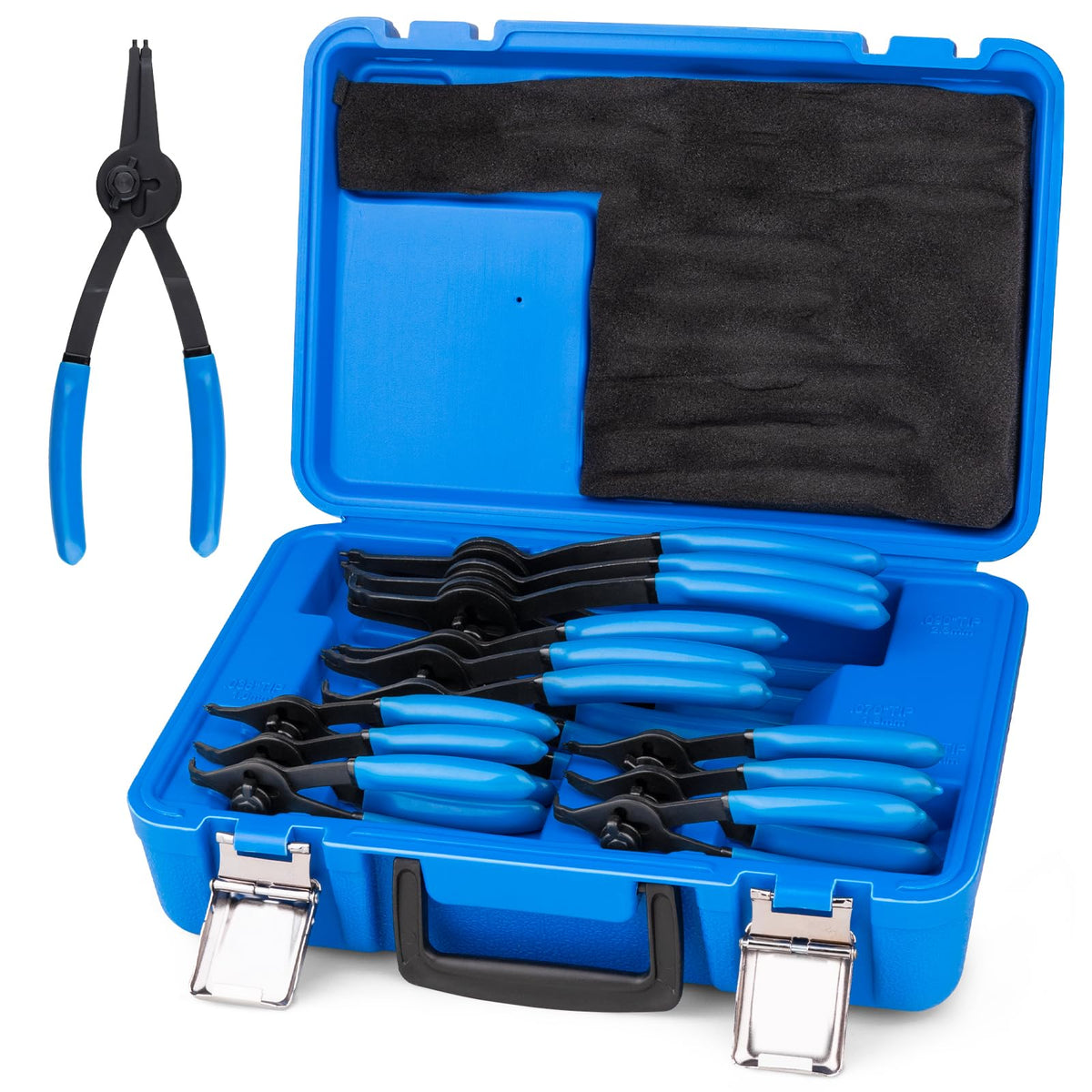 Janhemei snap ring pliers with knob switch for quick internal or external ring changes.