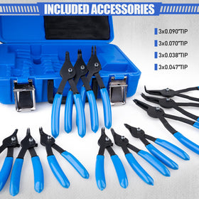 Janhemei snap ring pliers with varied sizes and tips for versatile tasks.