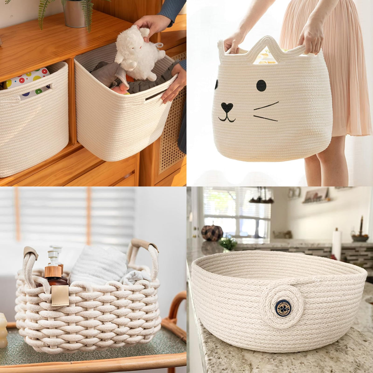JANJOSN basket-weaving rope, natural cotton material ideal for handmade storage.