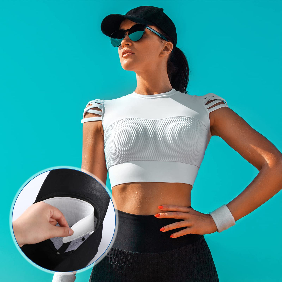 Absorbs sweat and moisture to refresh during outdoor activities