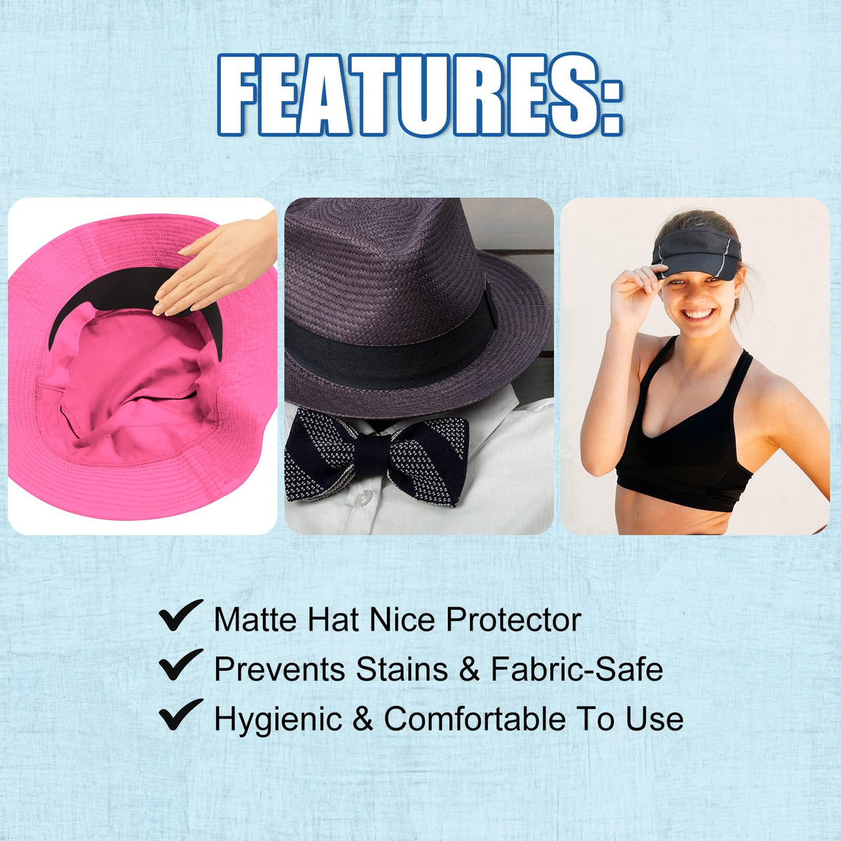 Janmercy baseball cap sweat liner adhesive area protecting cap from moisture
