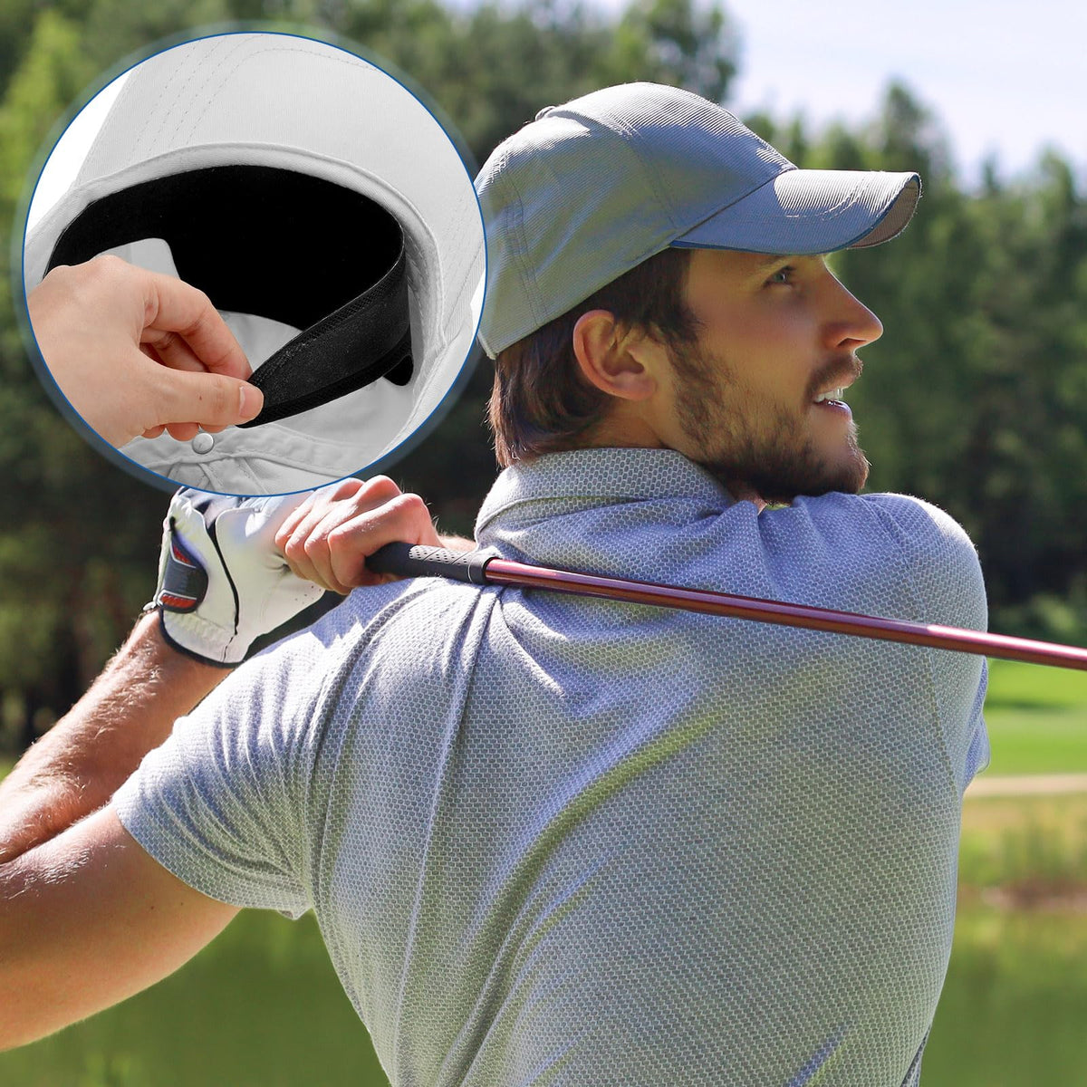 Janmercy golf cap sweat liner absorbing function keeping cap clean during sport