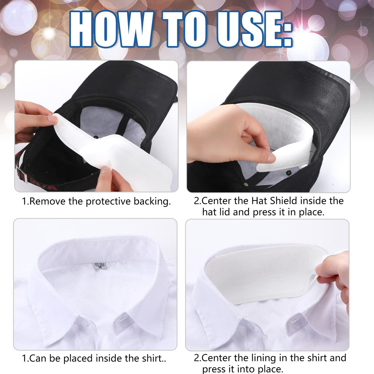 Peel-and-stick hat liner for quick application on the sweatband