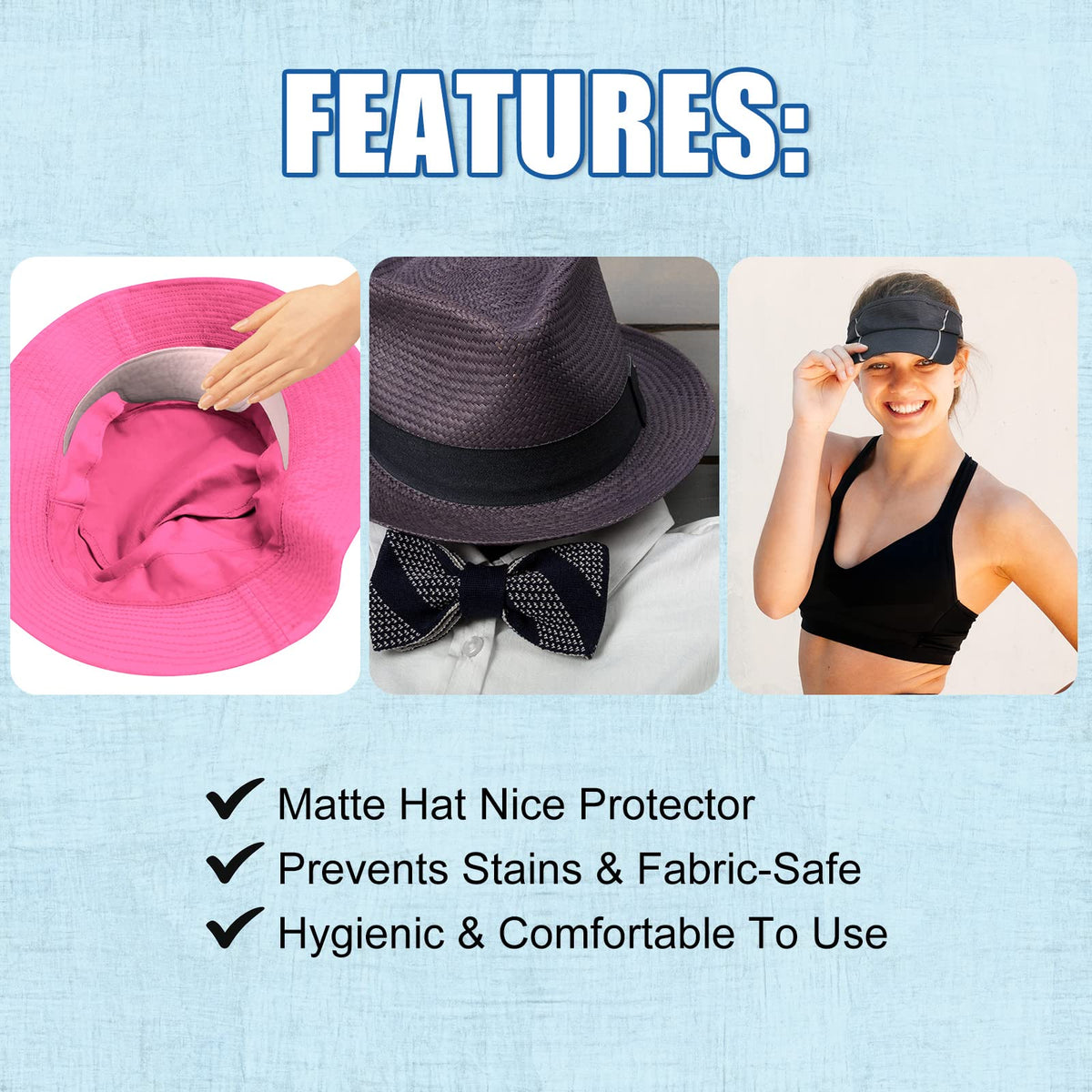 Janmercy white liner fits baseball and sun hats for versatile use