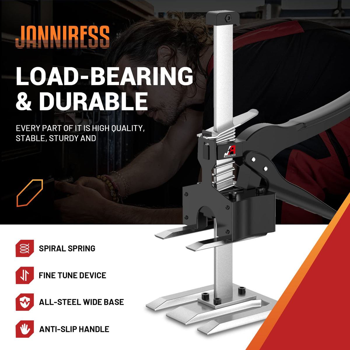 JANNIRESS lift height of 6.7 inches enables precise adjustments during install