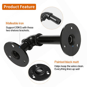 Janyang industrial decor bracket enhances rustic kitchen or garage shelving.