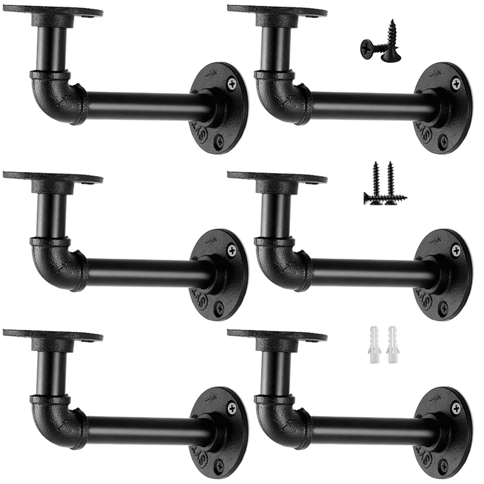 Janyang industrial pipe shelf bracket supports 7-14 inch boards for sturdy wall displays.