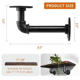 Janyang pipe shelf bracket with 120lbs capacity ideal for heavy shelves.