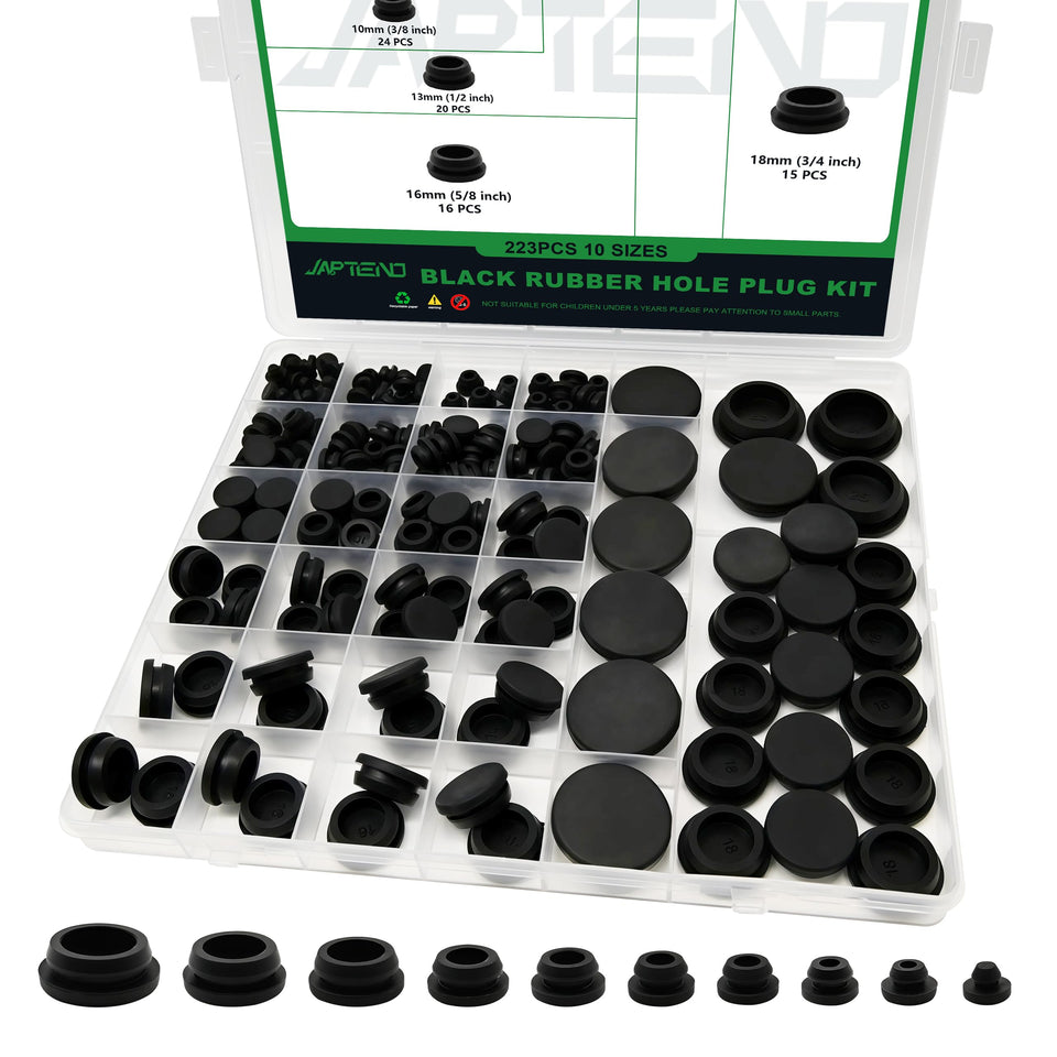 Japtend black plug kit with compact storage for easy organization