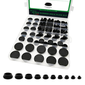 Japtend 140-piece black rubber plug kit with 10 sizes for universal hole sealing.