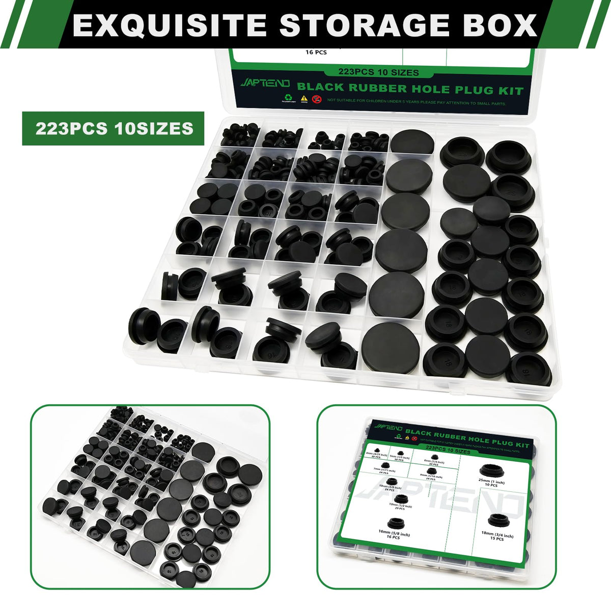 Japtend easy tool-free install for quick DIY hole sealing