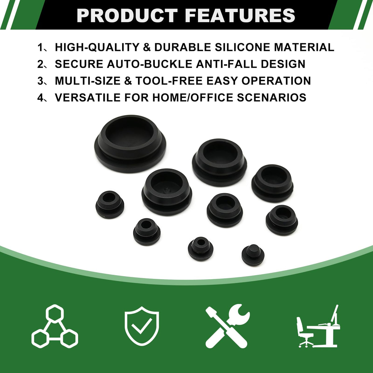 Japtend silicone plug 4mm 30pcs for precise fits and durable sealing