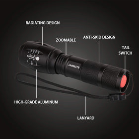 JARDLITE adjustable-focus flashlight offers long-range spotlight and wide floodlight
