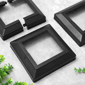 JarThenaAMCS black post skirt blends with stairs, fences, rails.