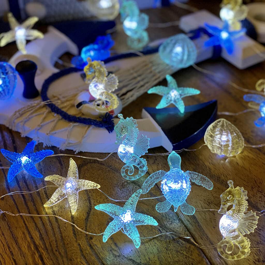 JASHIKA coastal solar string lights Beach-house: festive outdoor mood lighting.