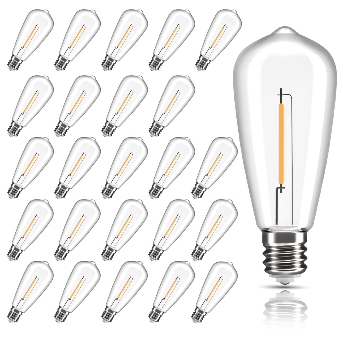Jasneniebo Edison E17 LED bulb for outdoor use with shatterproof durability.