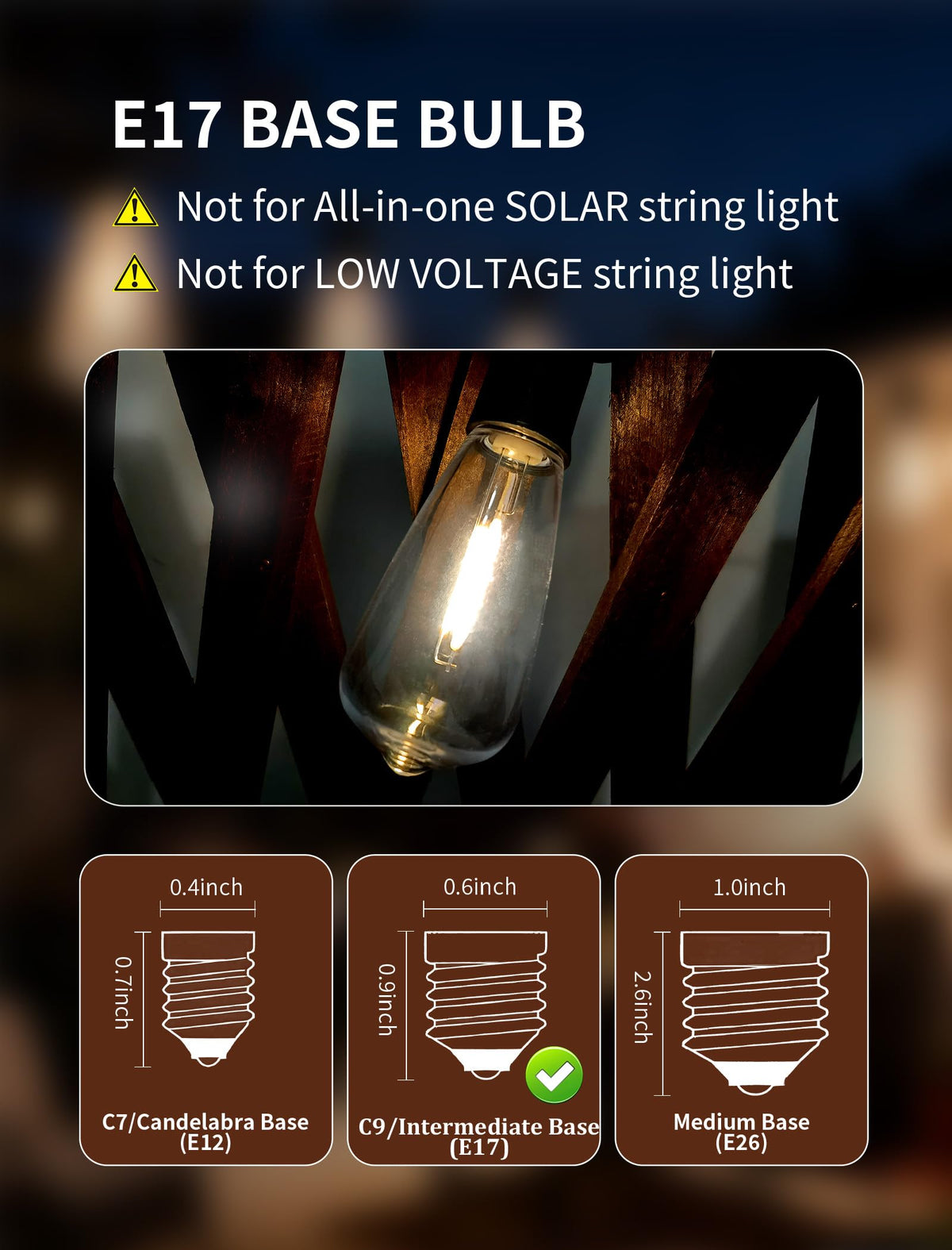 Jasneniebo long-life E17 bulbs last up to 30,000 hours for less maintenance.