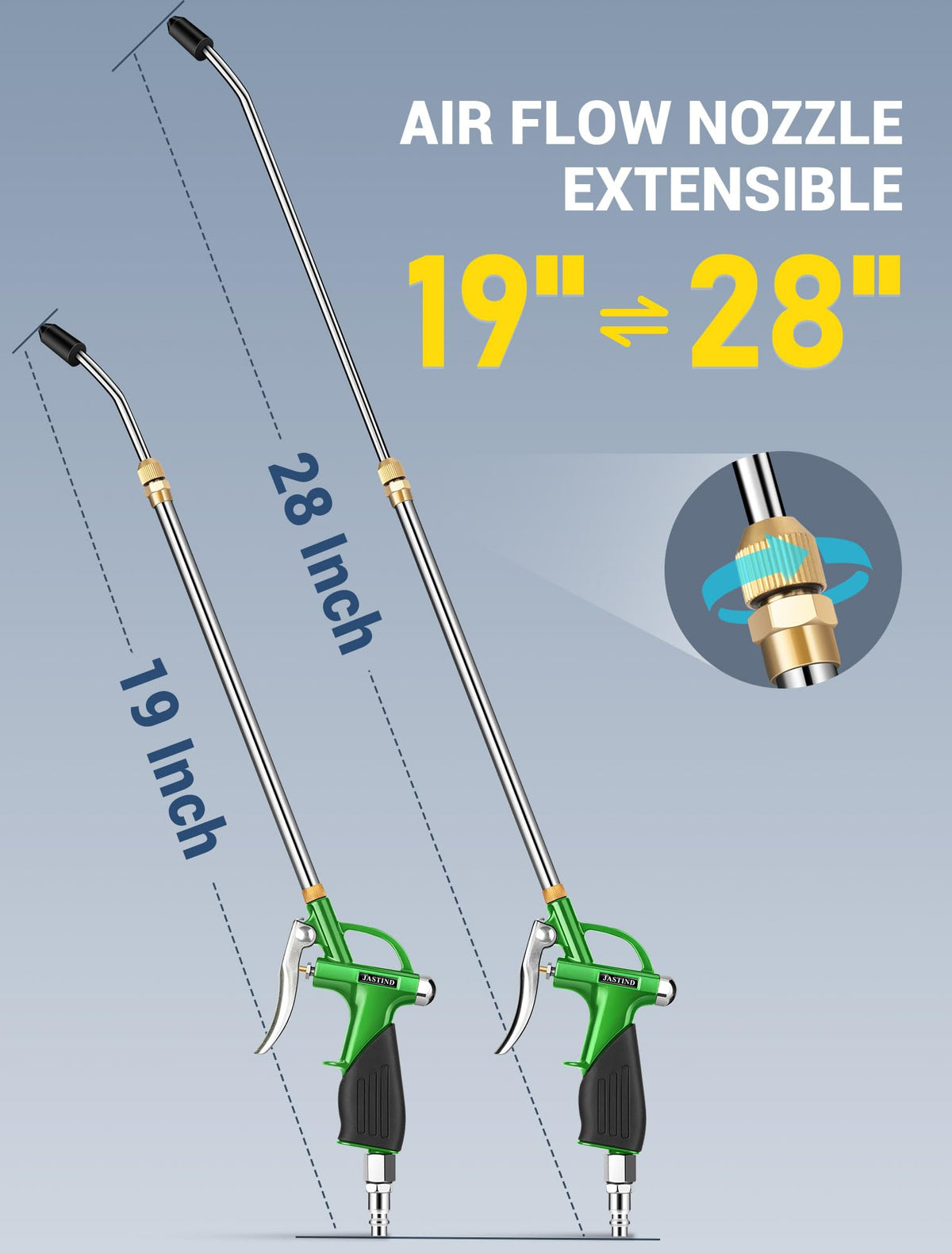 JASTIND all-metal air blow gun designed for heavy-duty use