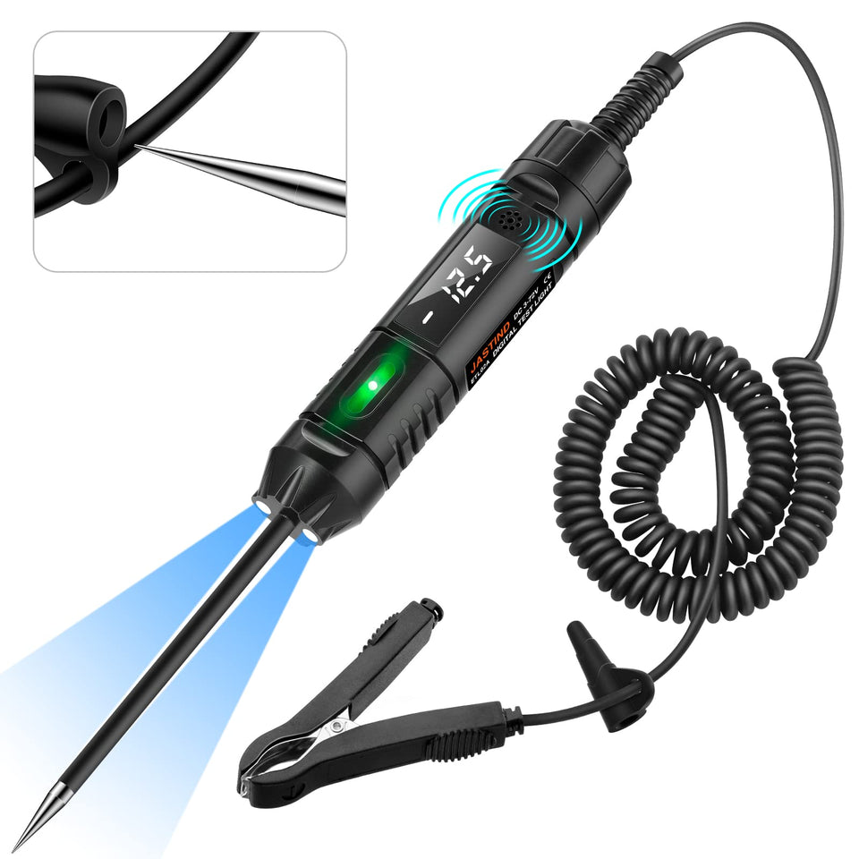 JASTIND heavy-duty 3-72V test light with clear digital display