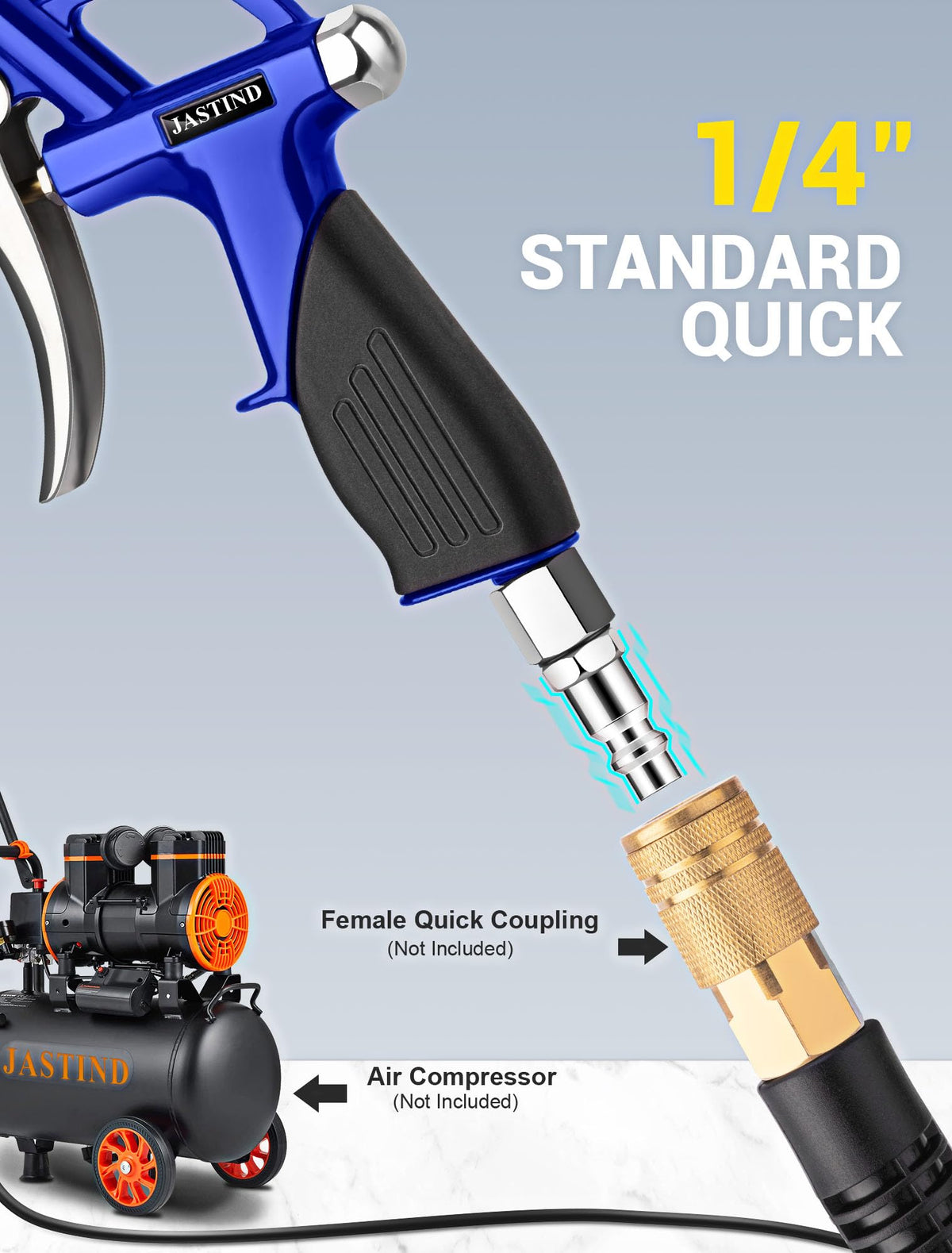 JASTIND stainless steel nozzle with brass knob ensures precise adjustments.