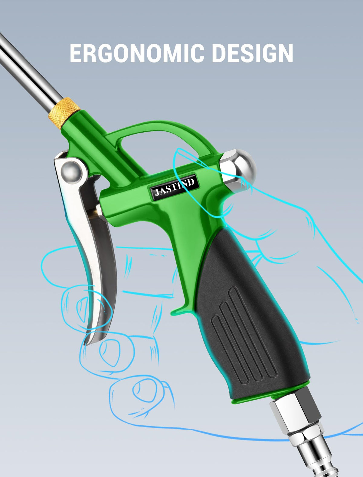 JASTIND stainless-steel nozzle with brass quick connector resists corrosion