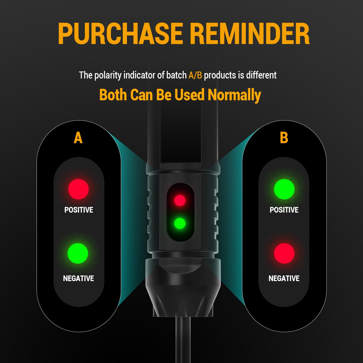 JASTIND polarity indicator shows positive or negative with buzzer