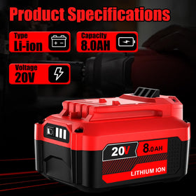 JAUKIST 20V battery compatibility with Craftsman CMCB201–206 for versatile use.