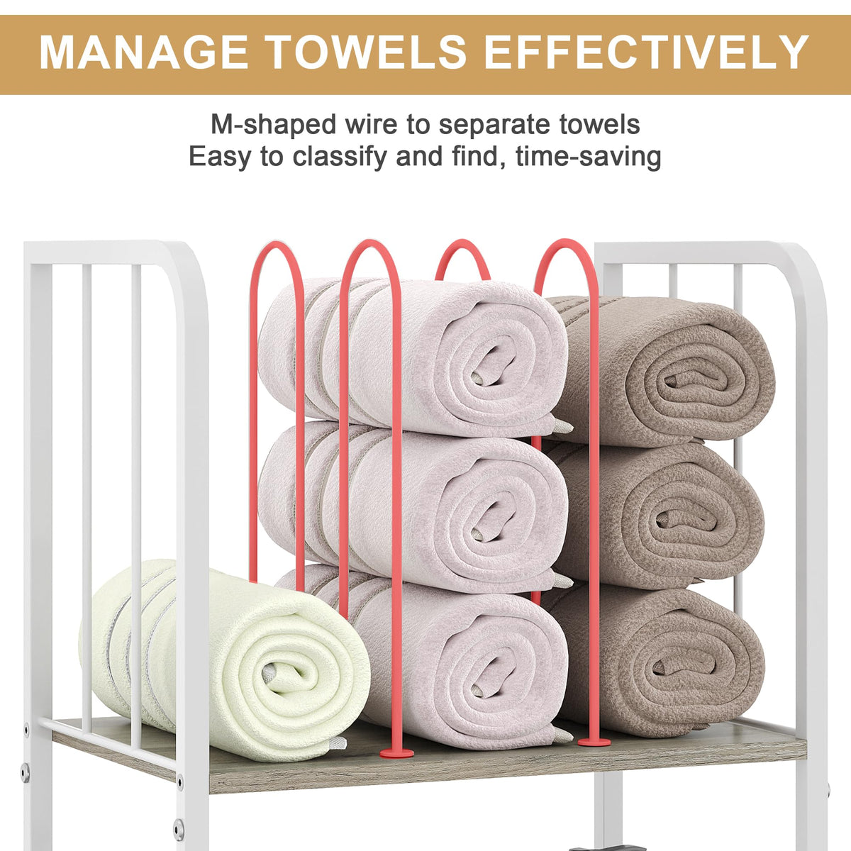 Jautokerdar towel rack three-tier shelves for towels and accessories