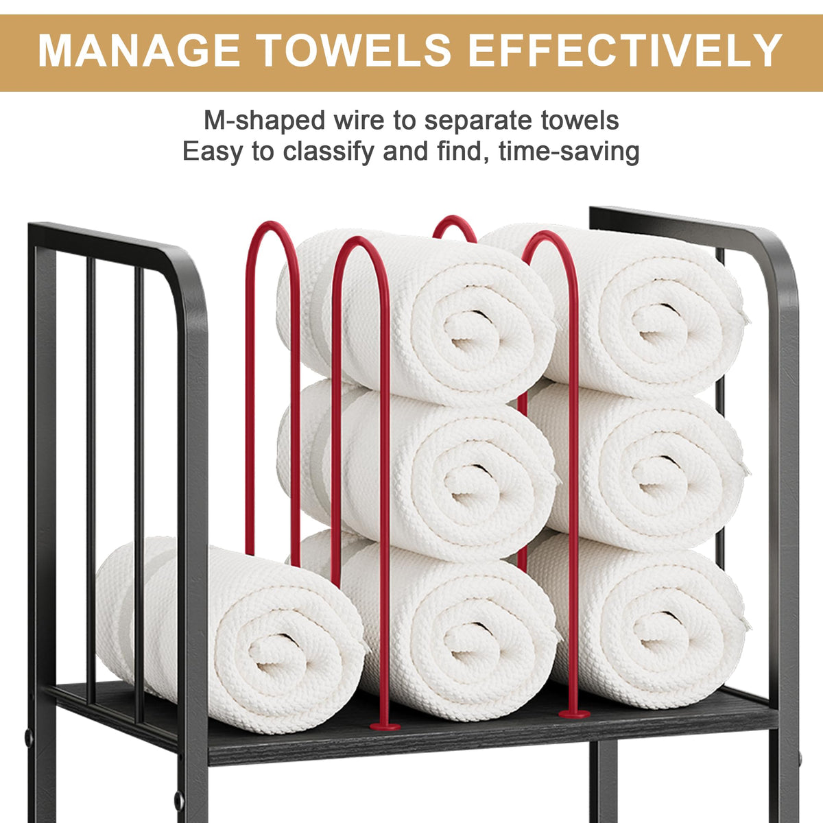 Jautokerdar durable iron and wood towel rack supports up to 50 lbs